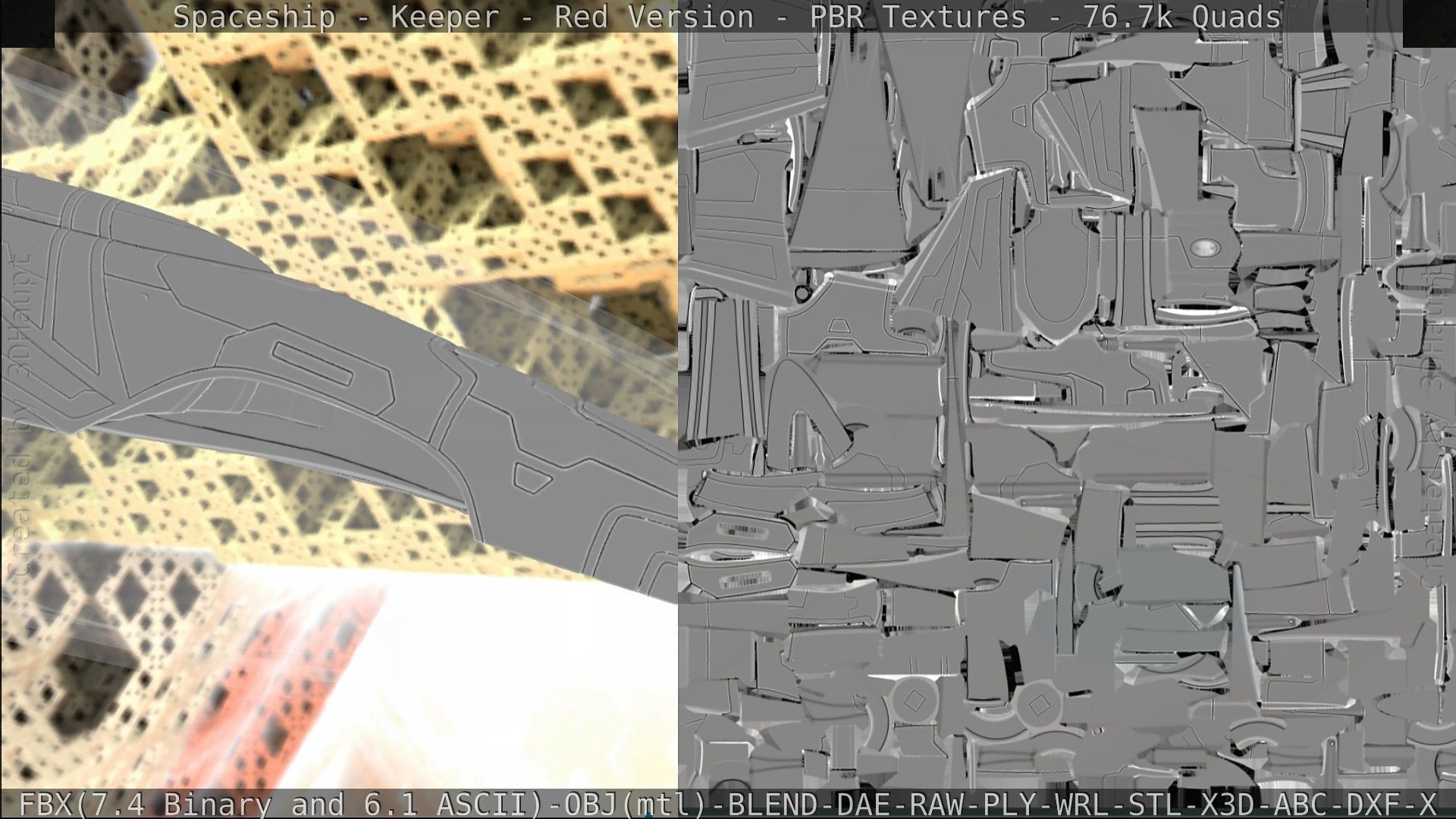 Spaceship - Keeper - Red Version 3D model_225