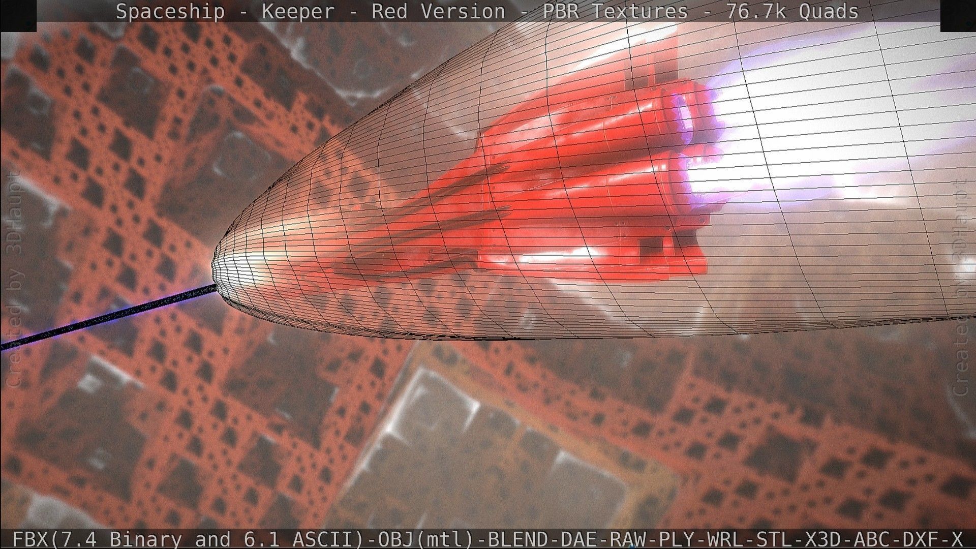 Spaceship - Keeper - Red Version 3D model_156