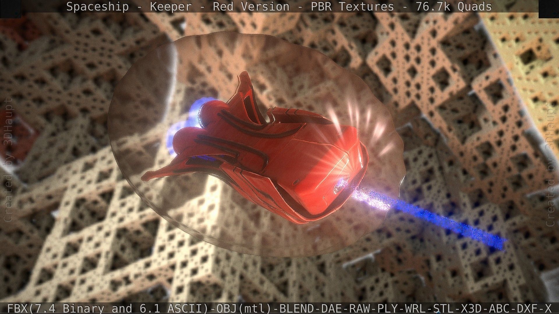 Spaceship - Keeper - Red Version 3D model_107