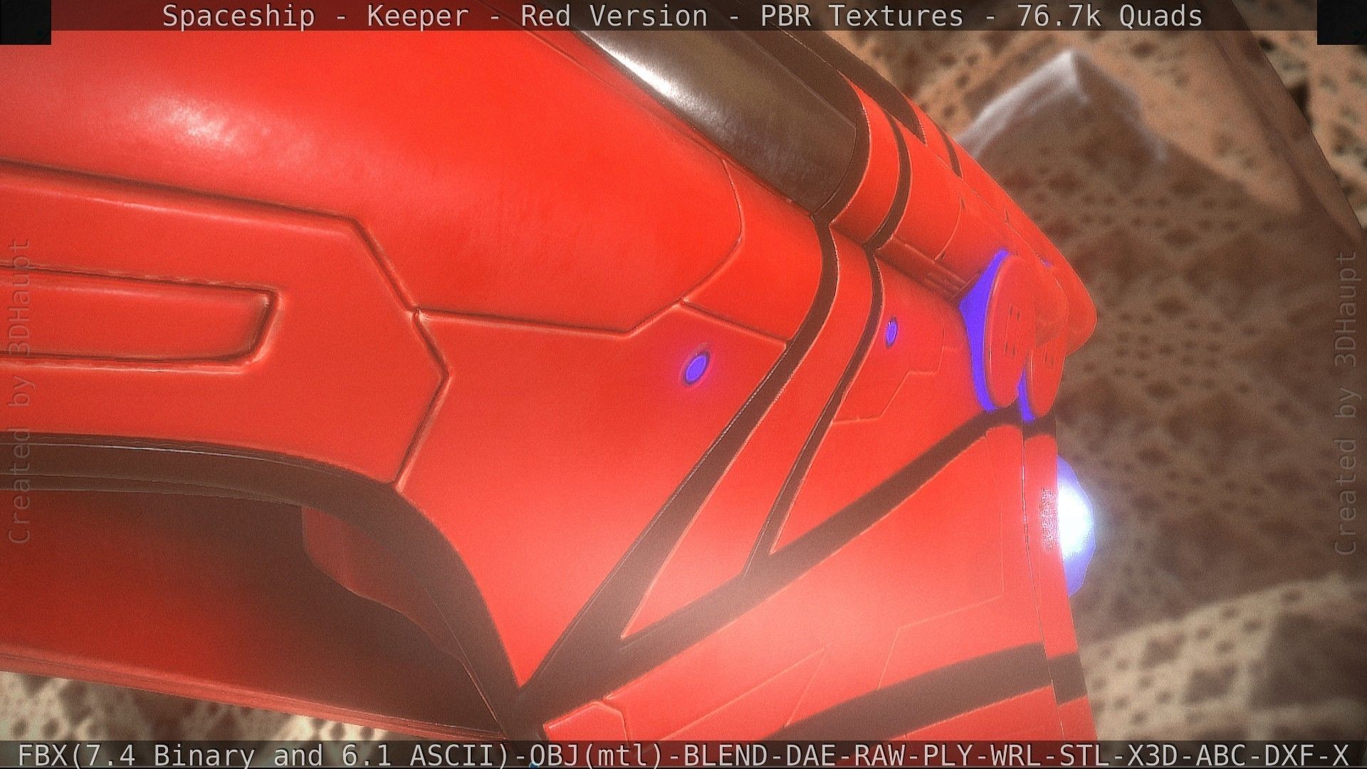 Spaceship - Keeper - Red Version 3D model_98