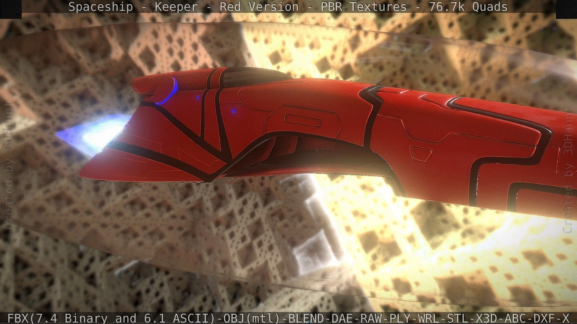 Spaceship - Keeper - Red Version 3D model_101