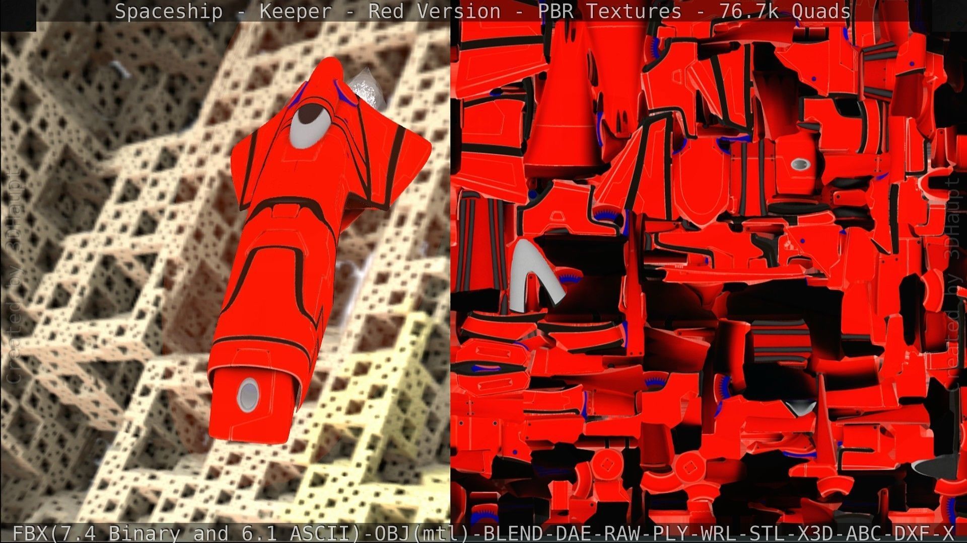 Spaceship - Keeper - Red Version 3D model_266