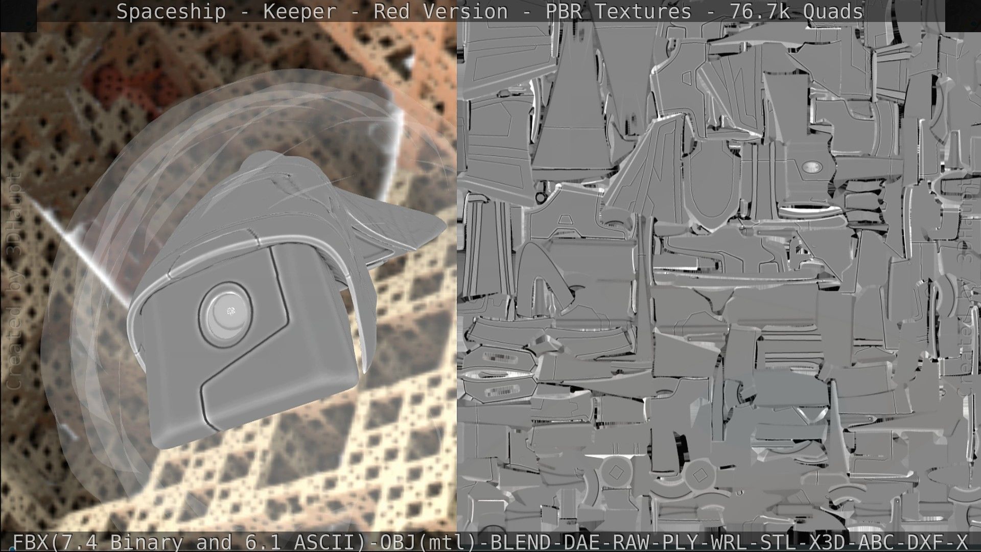 Spaceship - Keeper - Red Version 3D model_282