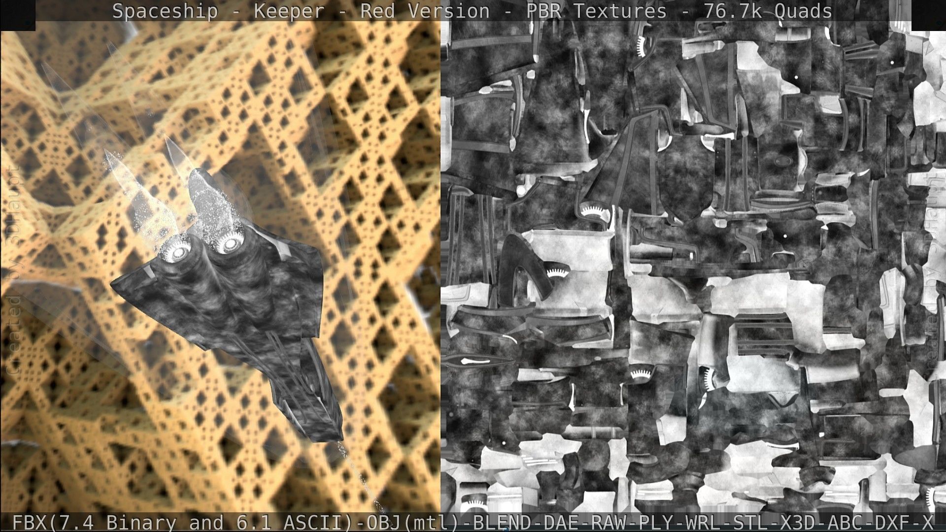 Spaceship - Keeper - Red Version 3D model_252