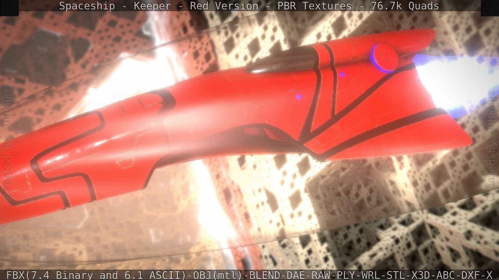 Spaceship - Keeper - Red Version 3D model_120