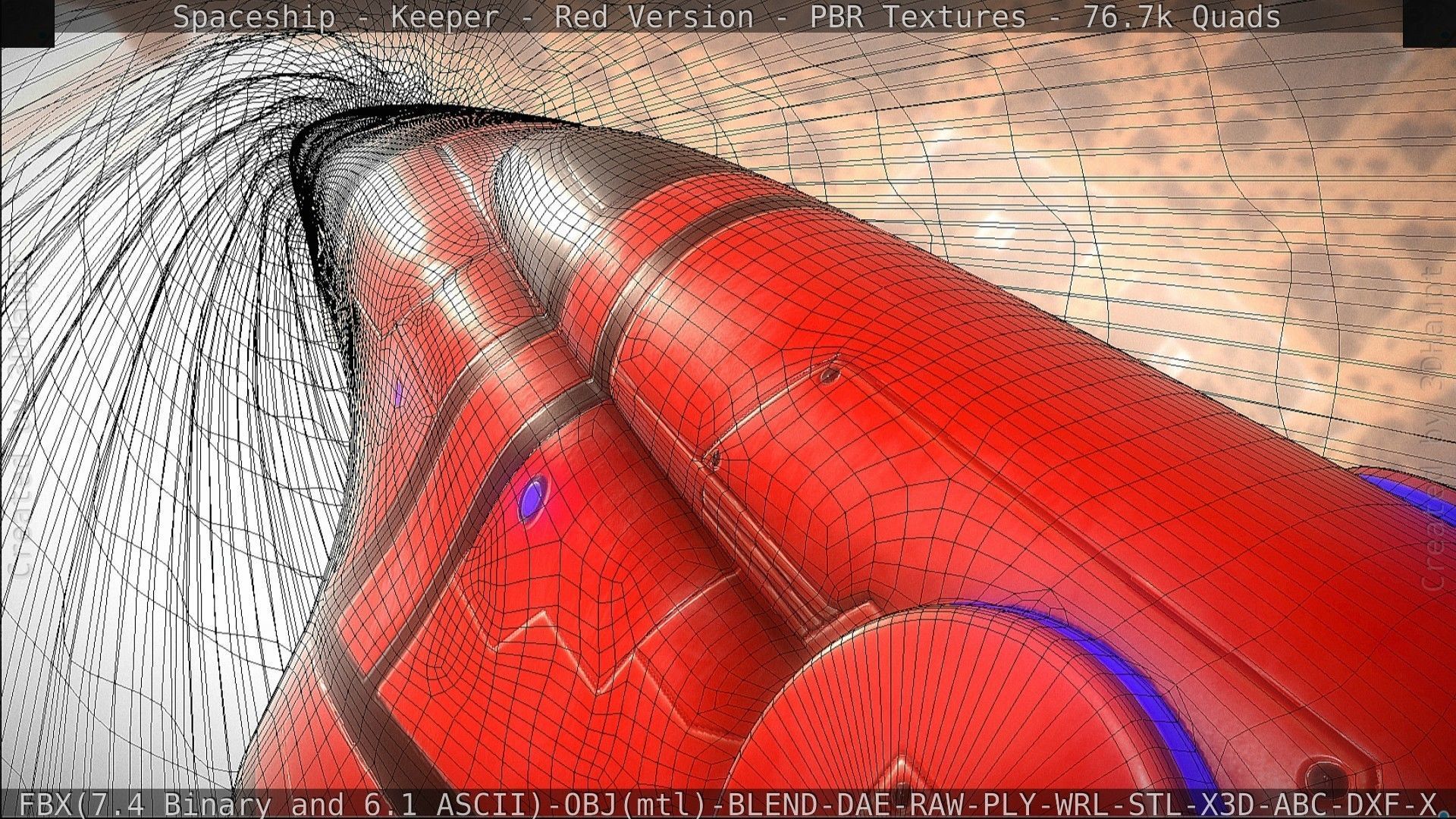 Spaceship - Keeper - Red Version 3D model_140