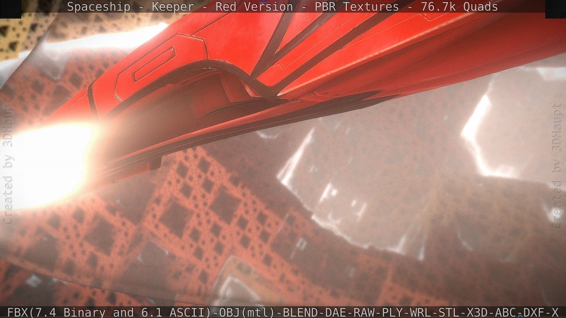 Spaceship - Keeper - Red Version 3D model_54