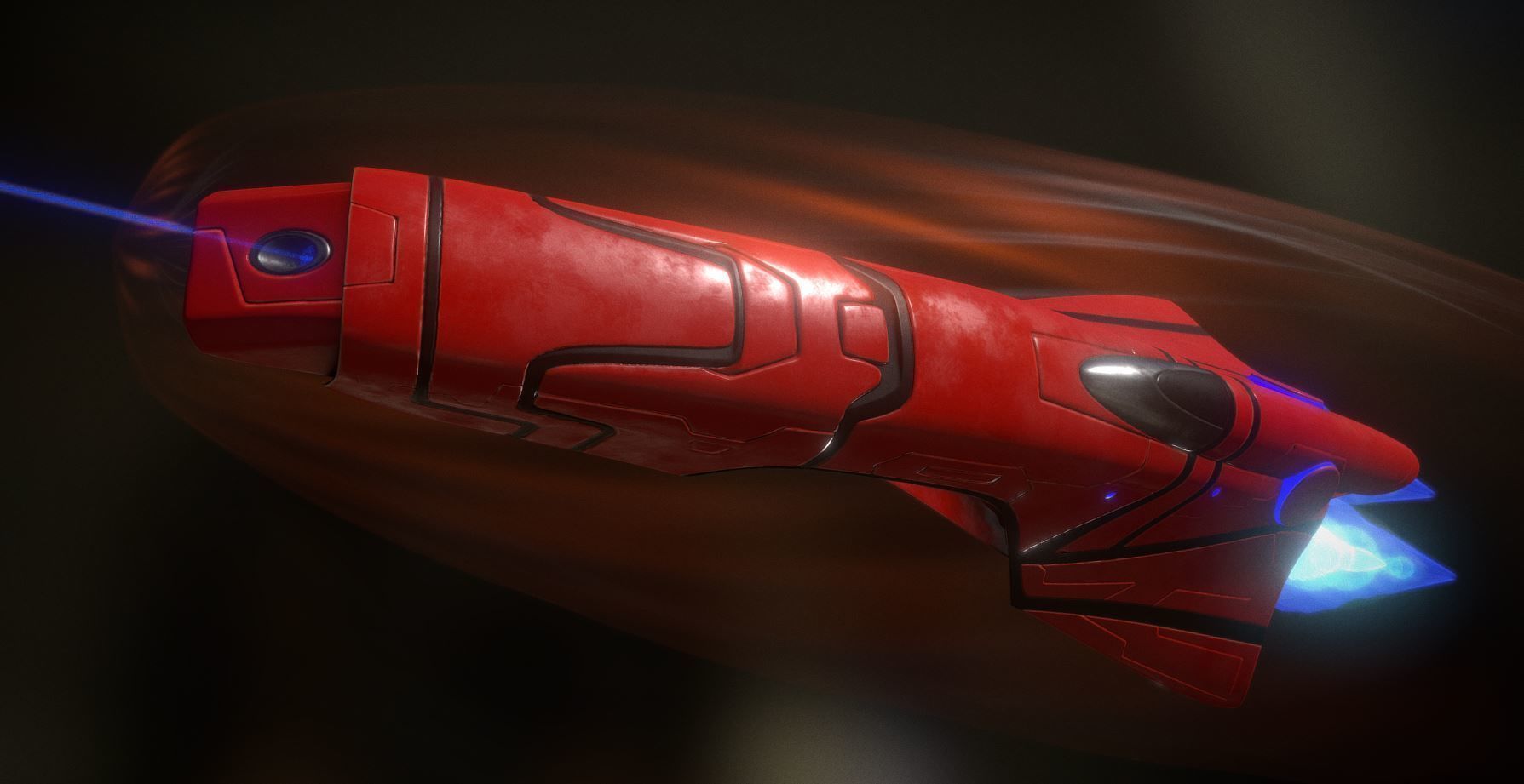 Spaceship - Keeper - Red Version 3D model_3