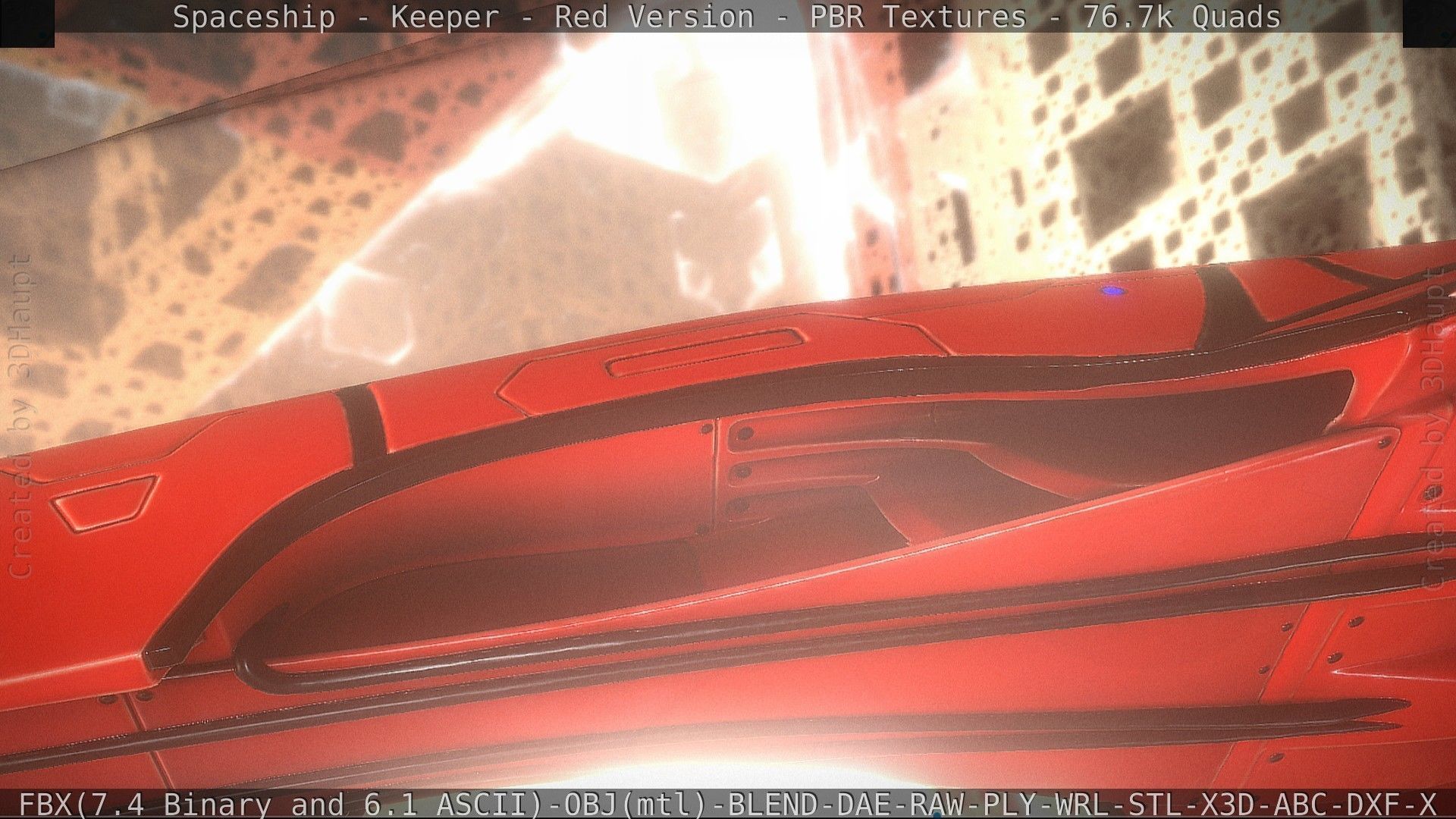 Spaceship - Keeper - Red Version 3D model_47