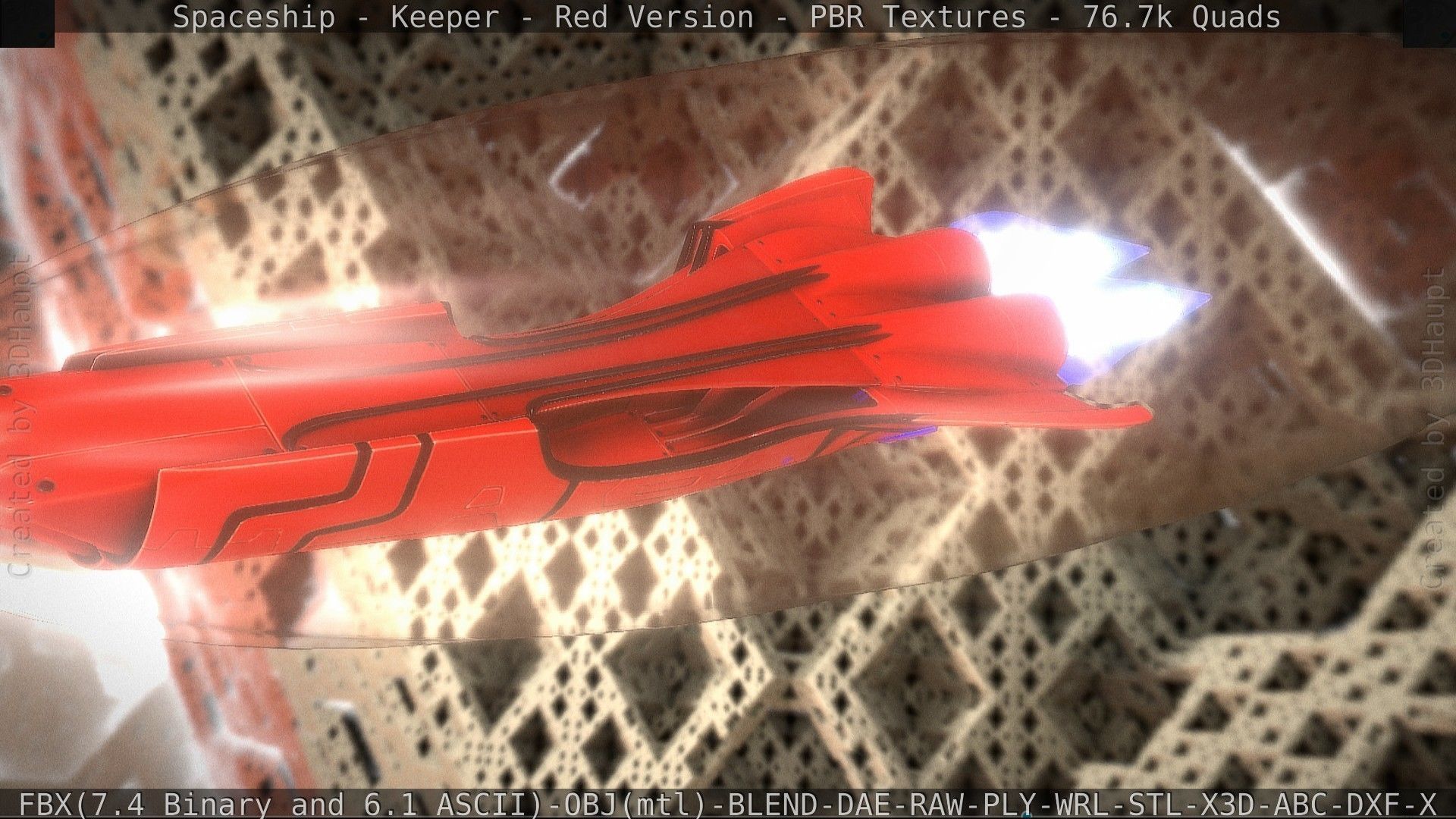 Spaceship - Keeper - Red Version 3D model_122