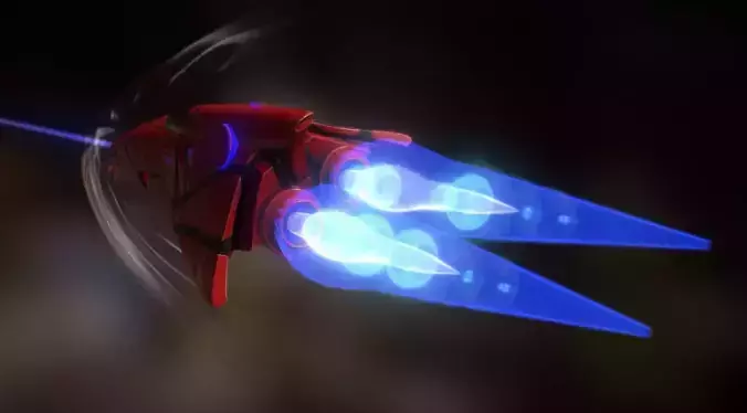 Spaceship - Keeper - Red Version 3D model