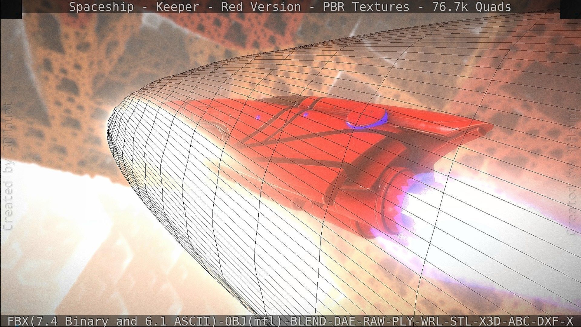 Spaceship - Keeper - Red Version 3D model_166