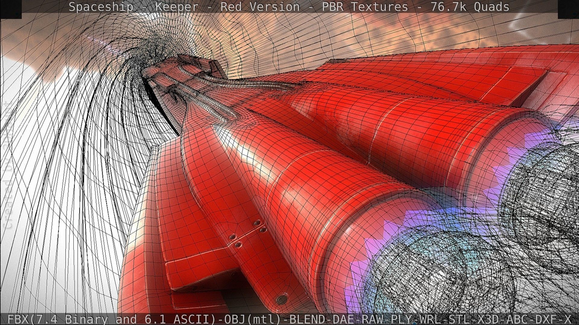 Spaceship - Keeper - Red Version 3D model_132