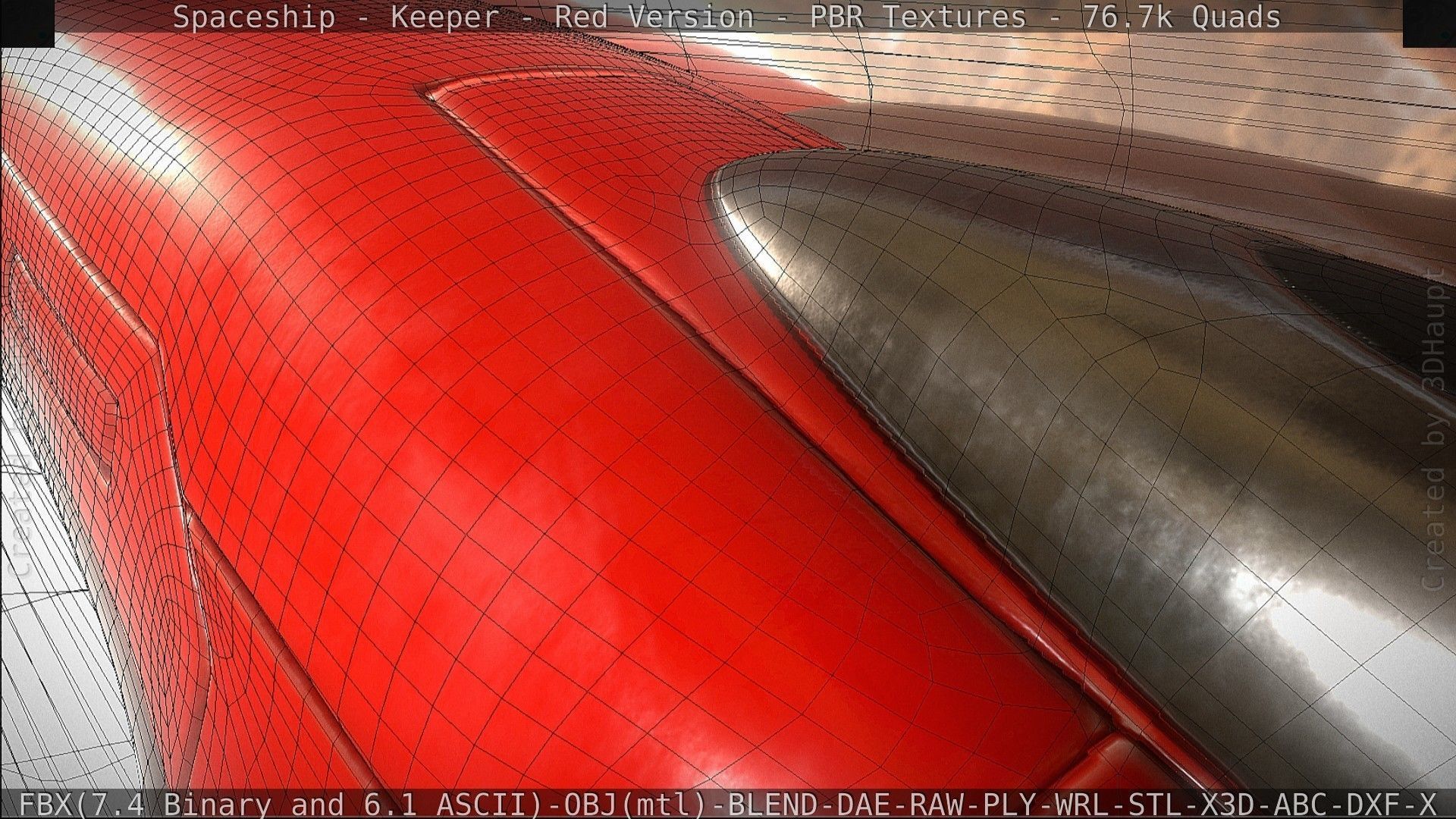 Spaceship - Keeper - Red Version 3D model_142