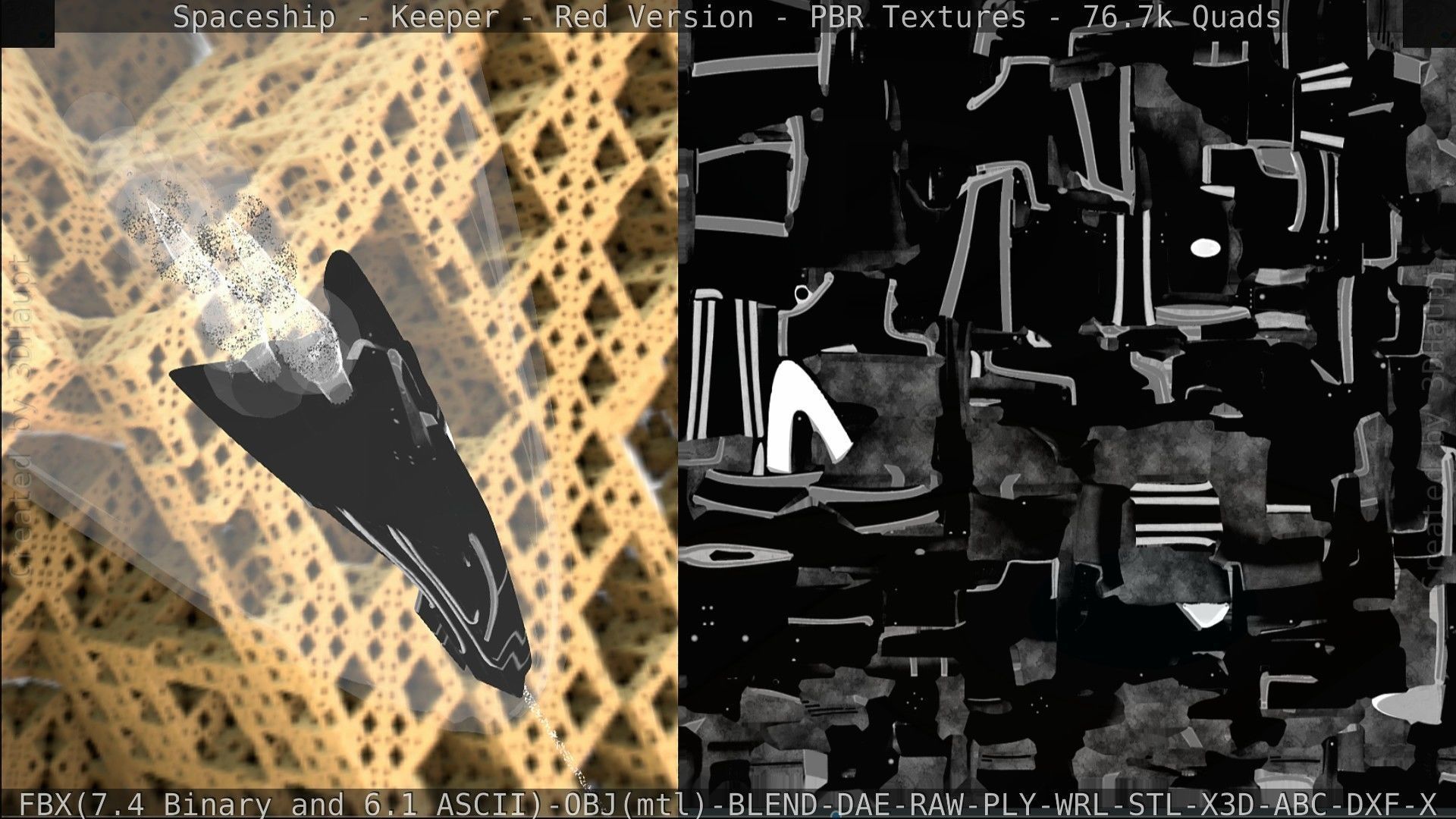 Spaceship - Keeper - Red Version 3D model_253