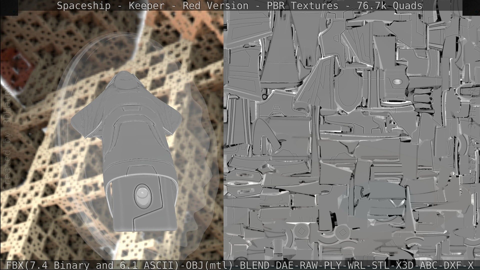 Spaceship - Keeper - Red Version 3D model_215