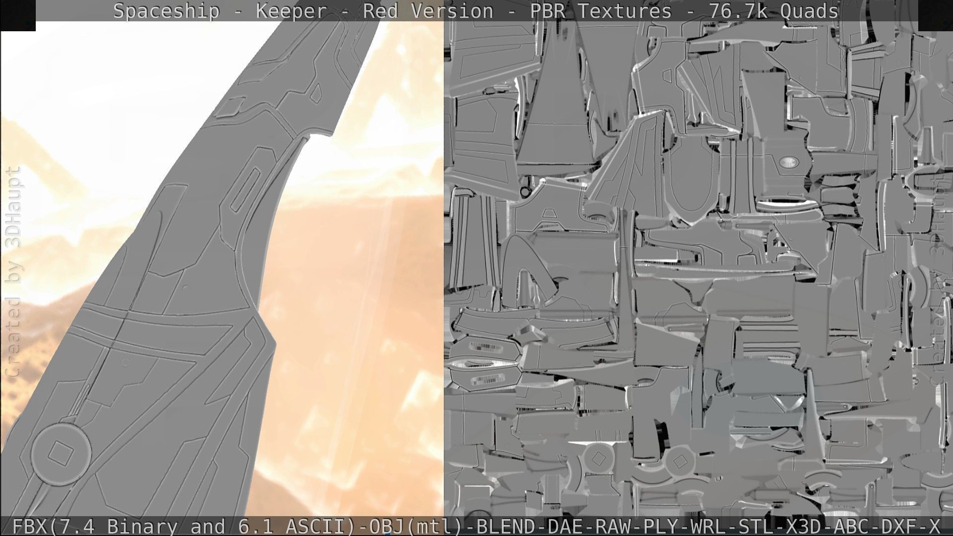 Spaceship - Keeper - Red Version 3D model_224