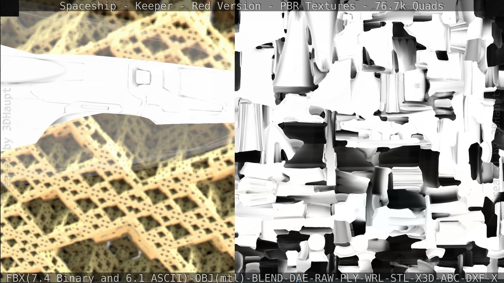 Spaceship - Keeper - Red Version 3D model_202