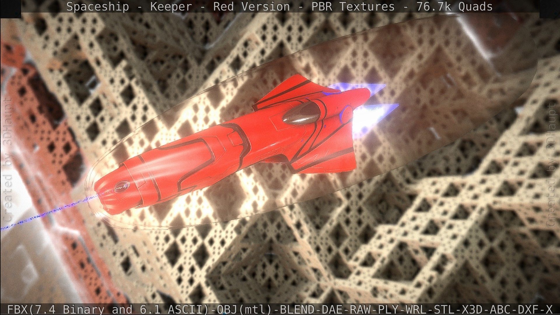 Spaceship - Keeper - Red Version 3D model_280