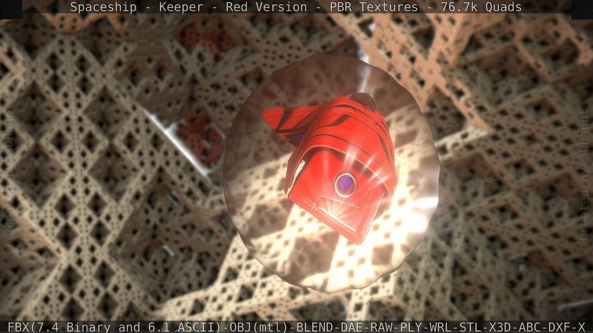 Spaceship - Keeper - Red Version 3D model_67