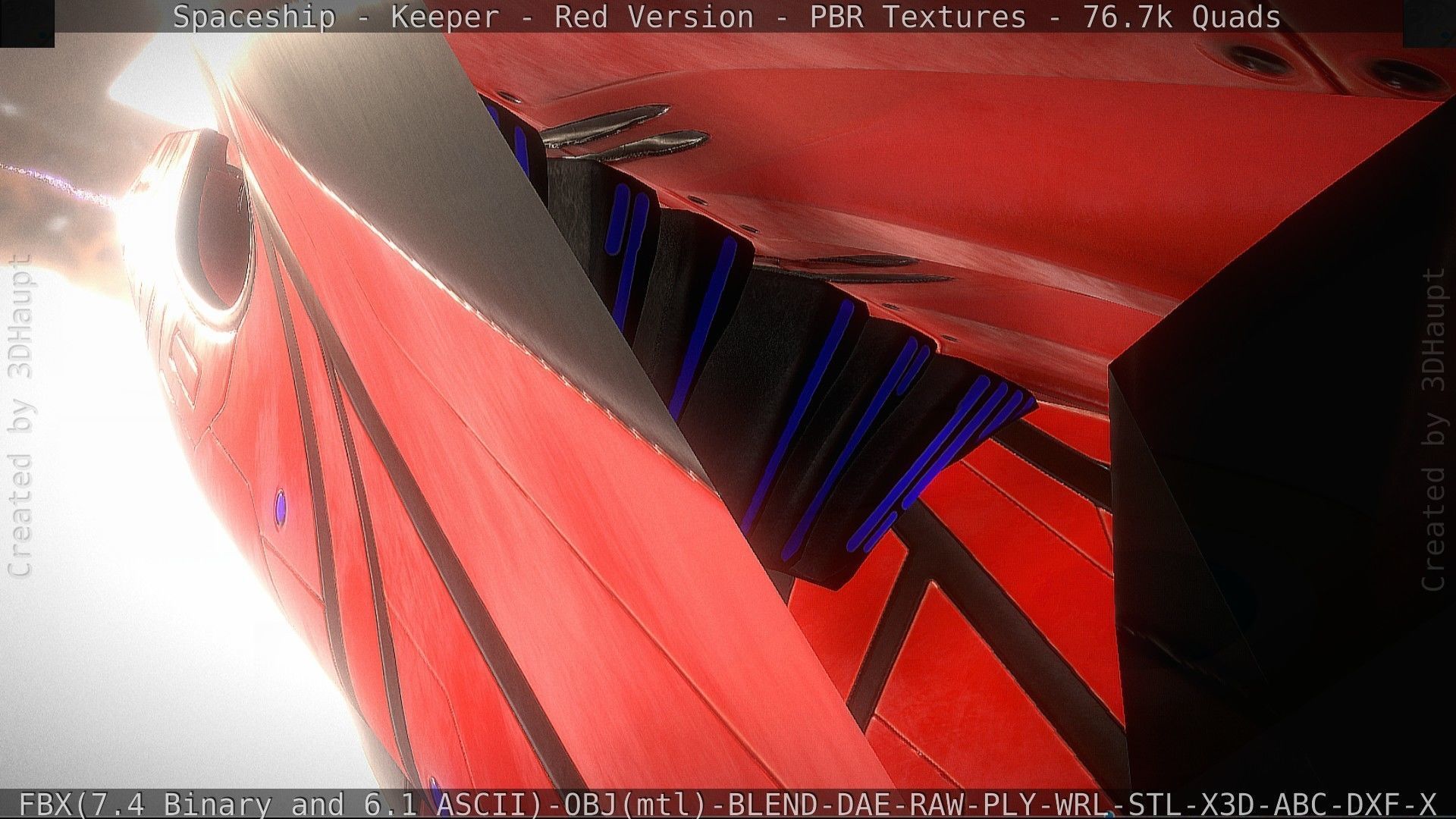 Spaceship - Keeper - Red Version 3D model_53