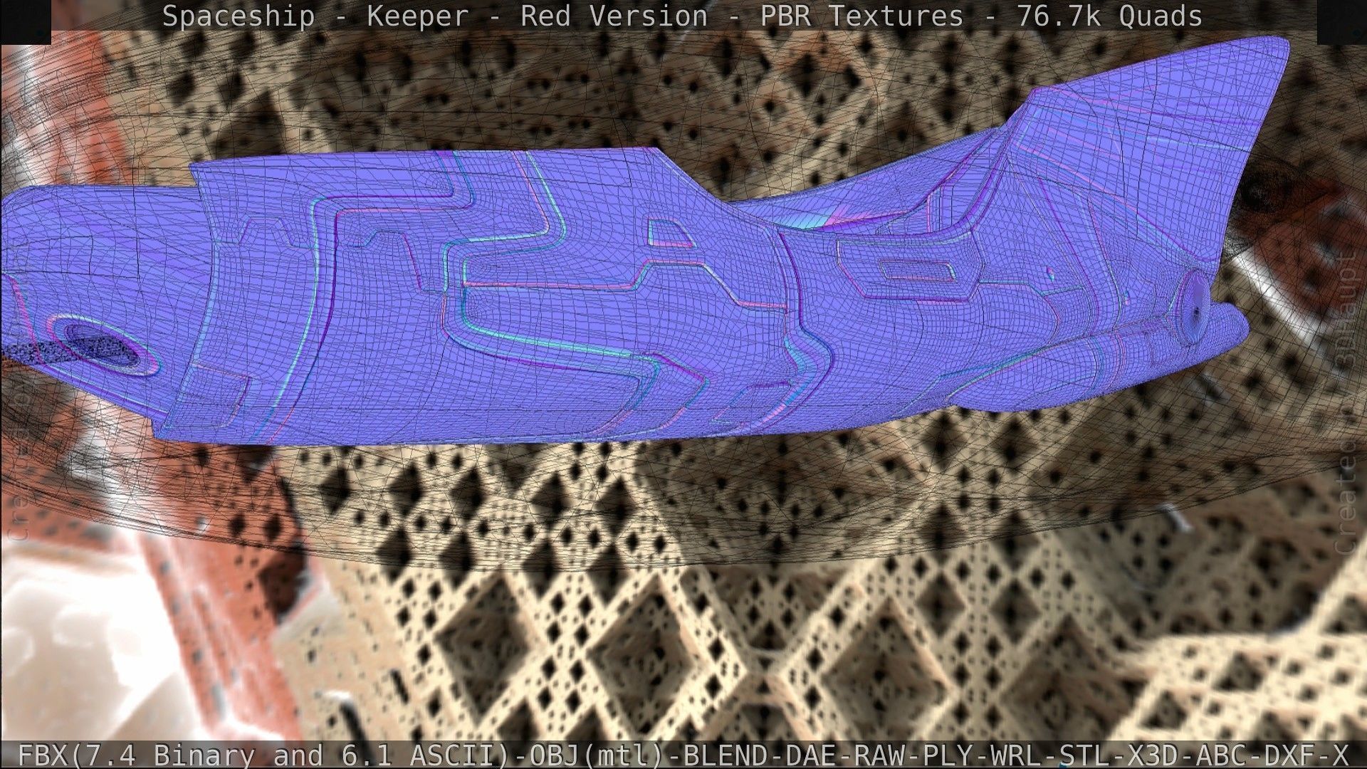 Spaceship - Keeper - Red Version 3D model_181