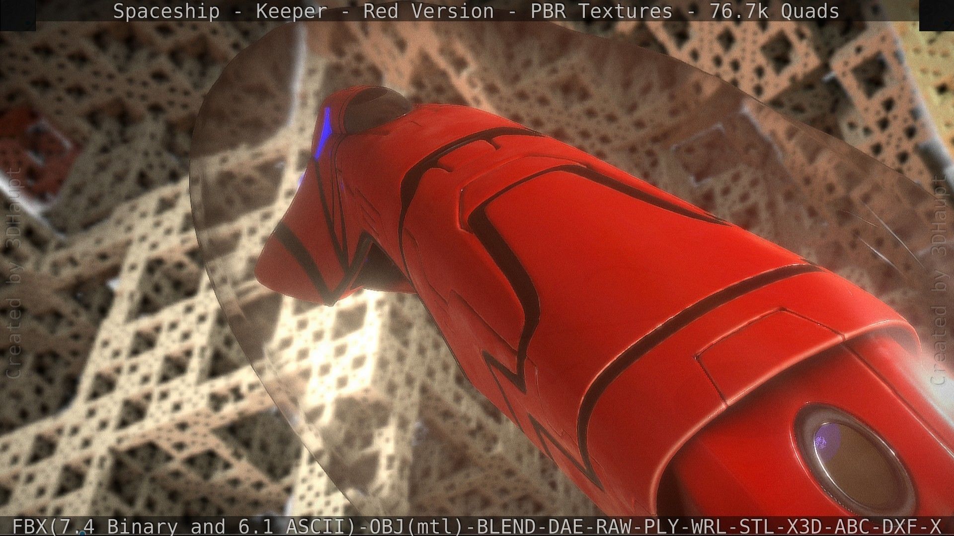 Spaceship - Keeper - Red Version 3D model_117