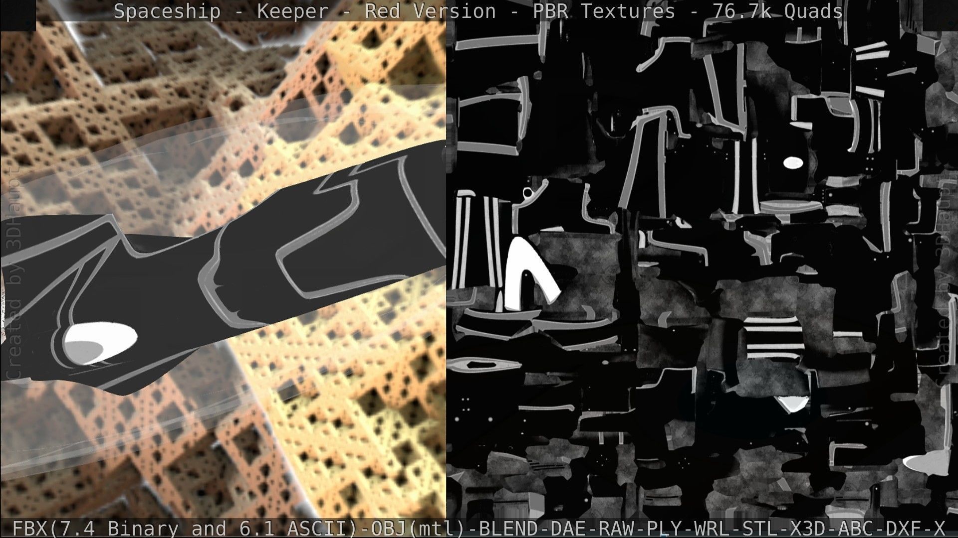 Spaceship - Keeper - Red Version 3D model_256