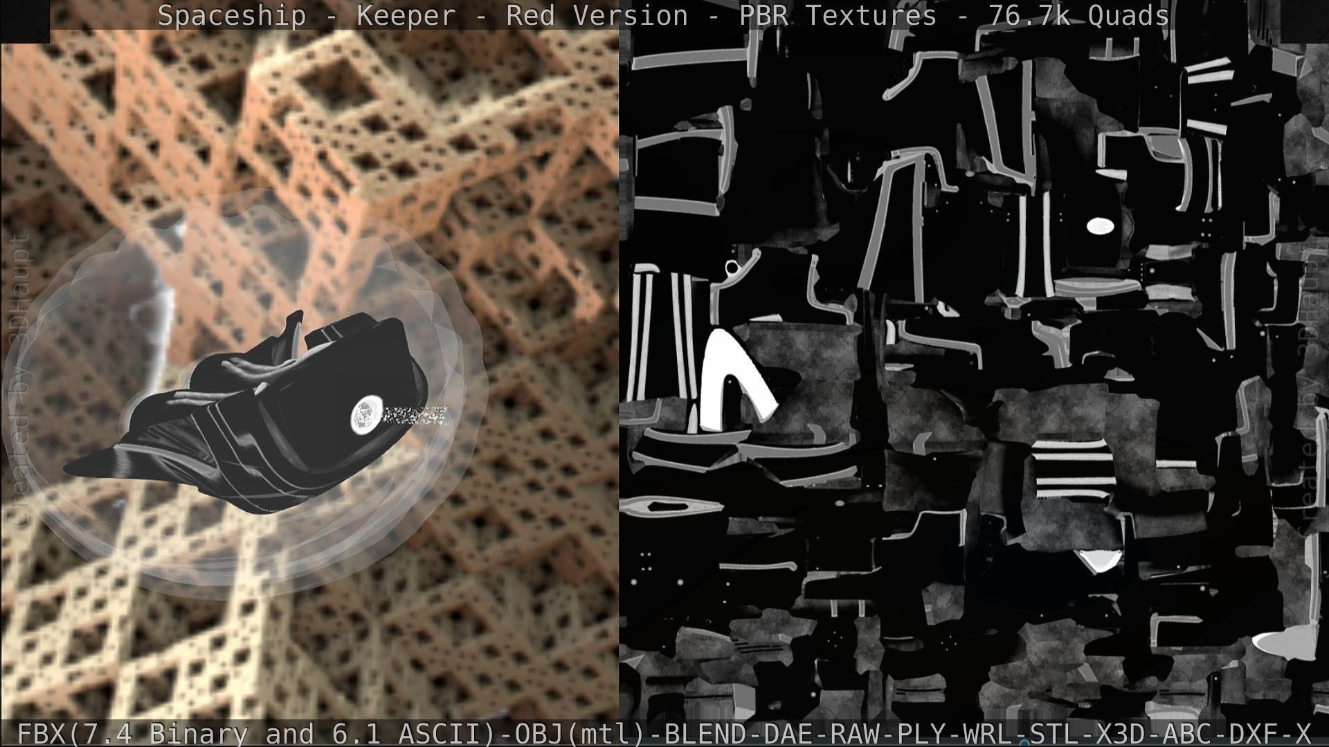 Spaceship - Keeper - Red Version 3D model_259