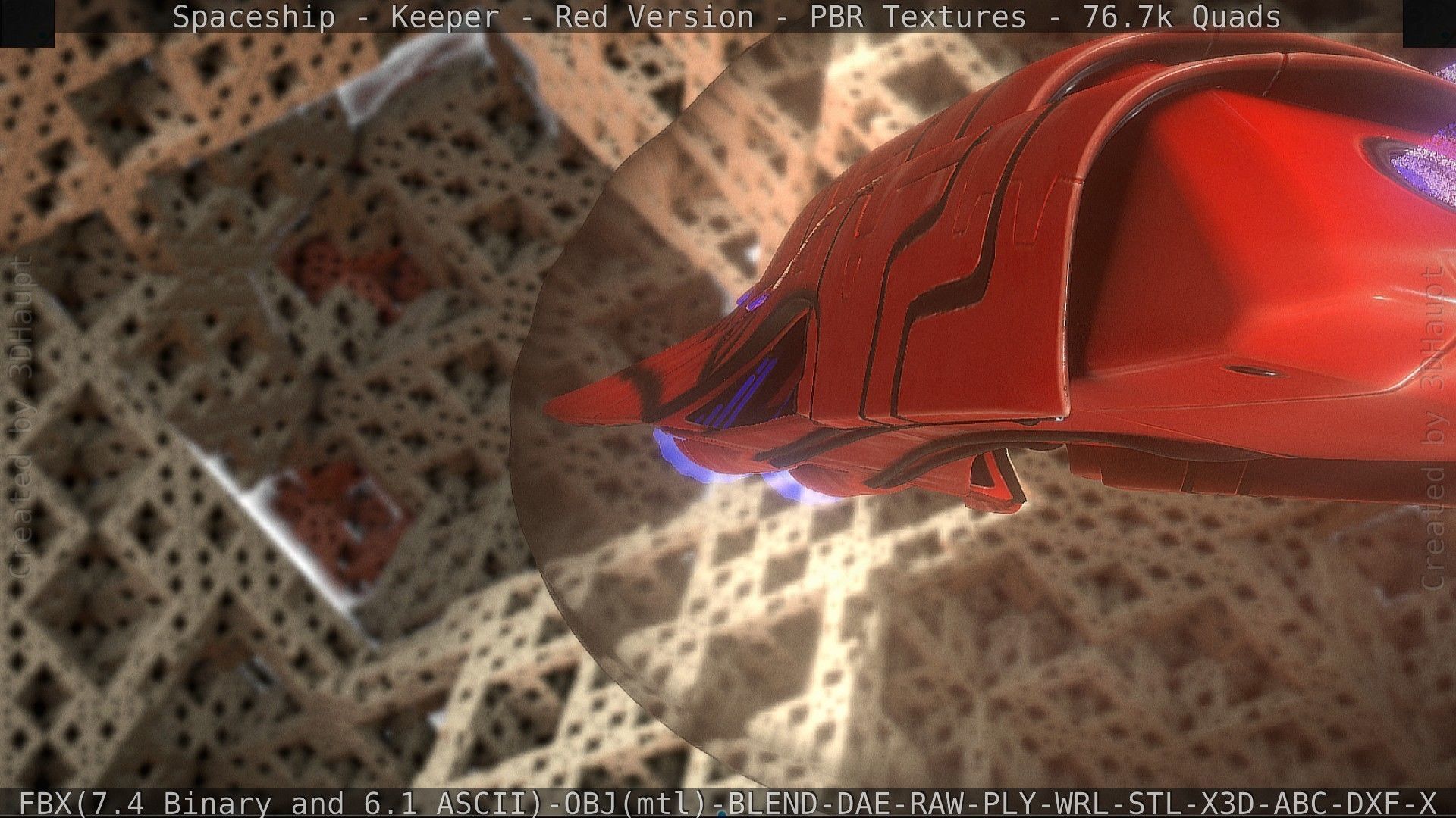 Spaceship - Keeper - Red Version 3D model_72