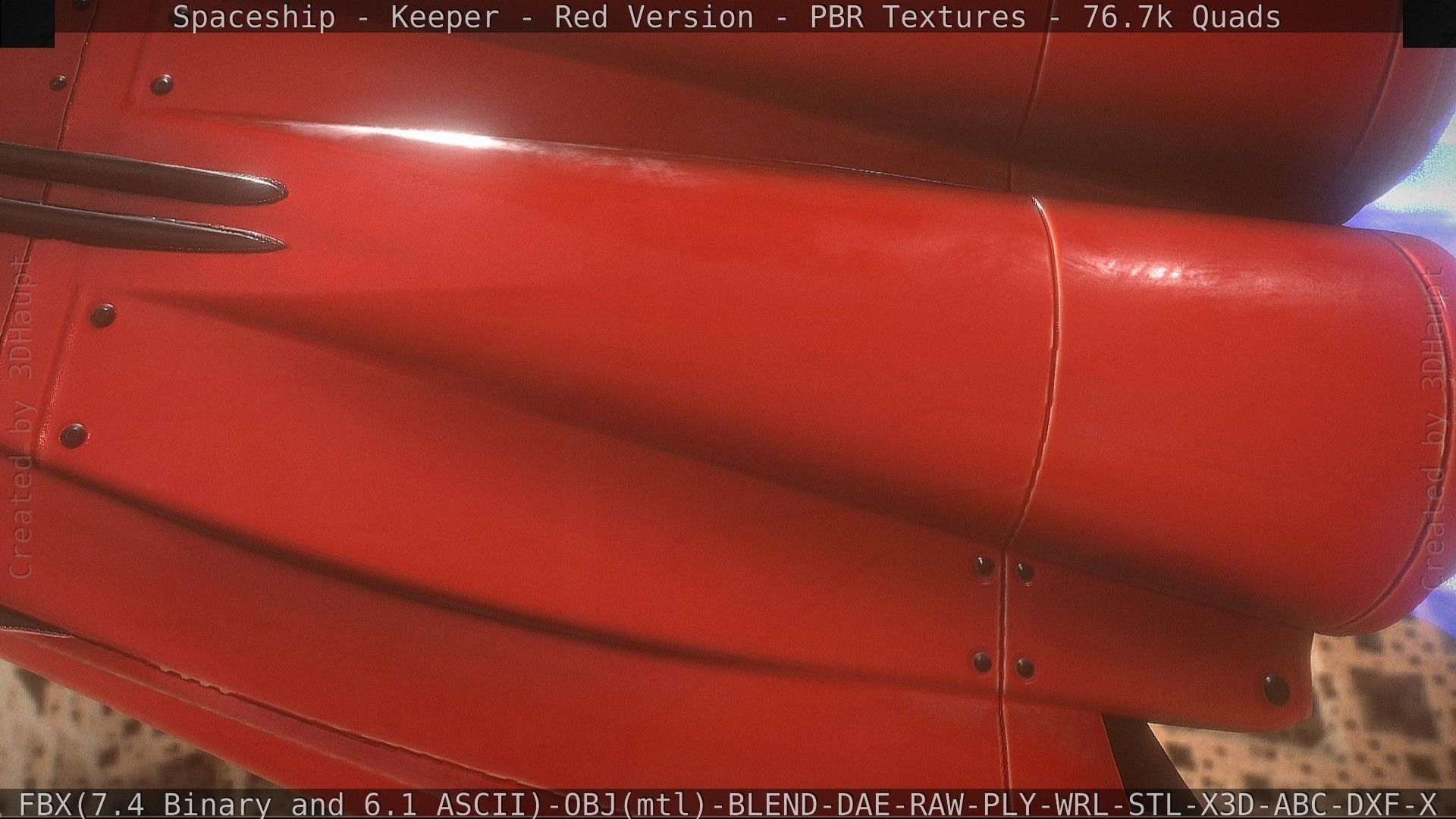 Spaceship - Keeper - Red Version 3D model_86