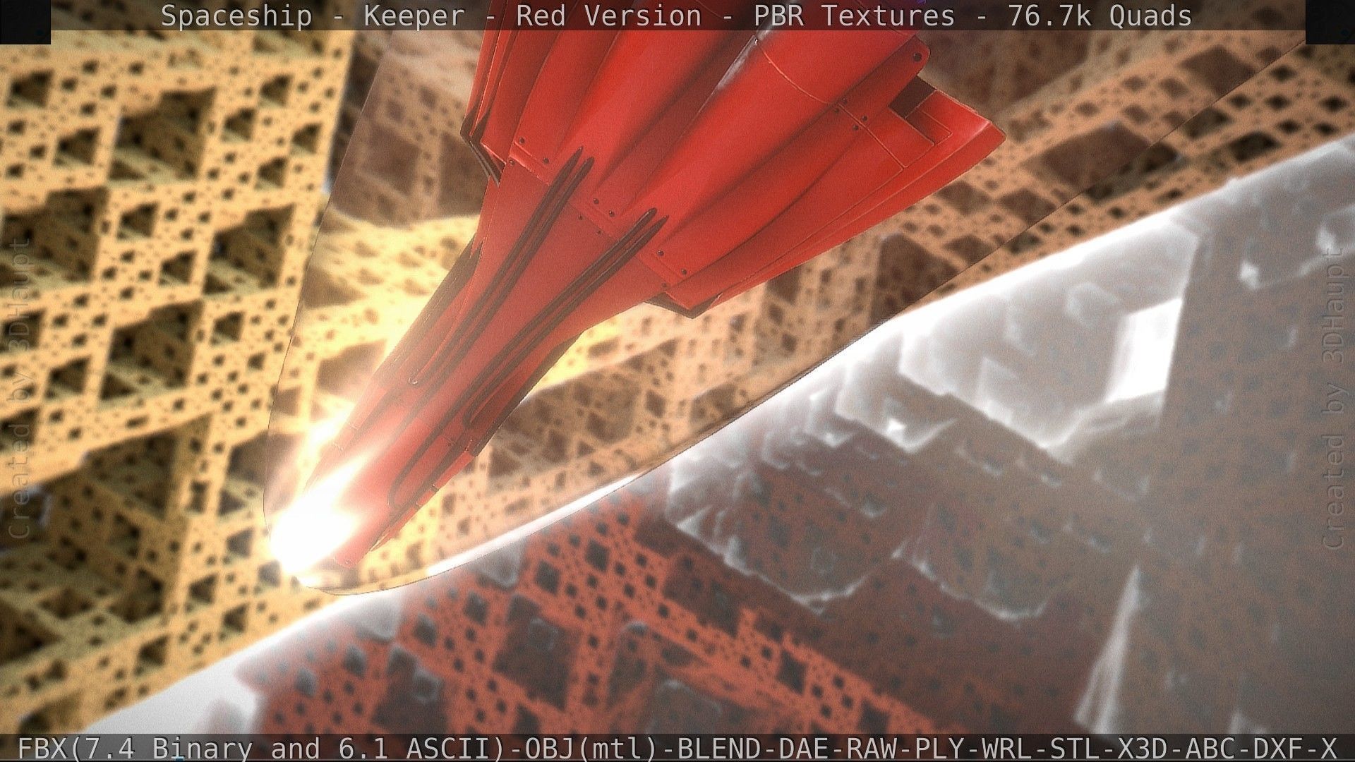 Spaceship - Keeper - Red Version 3D model_34