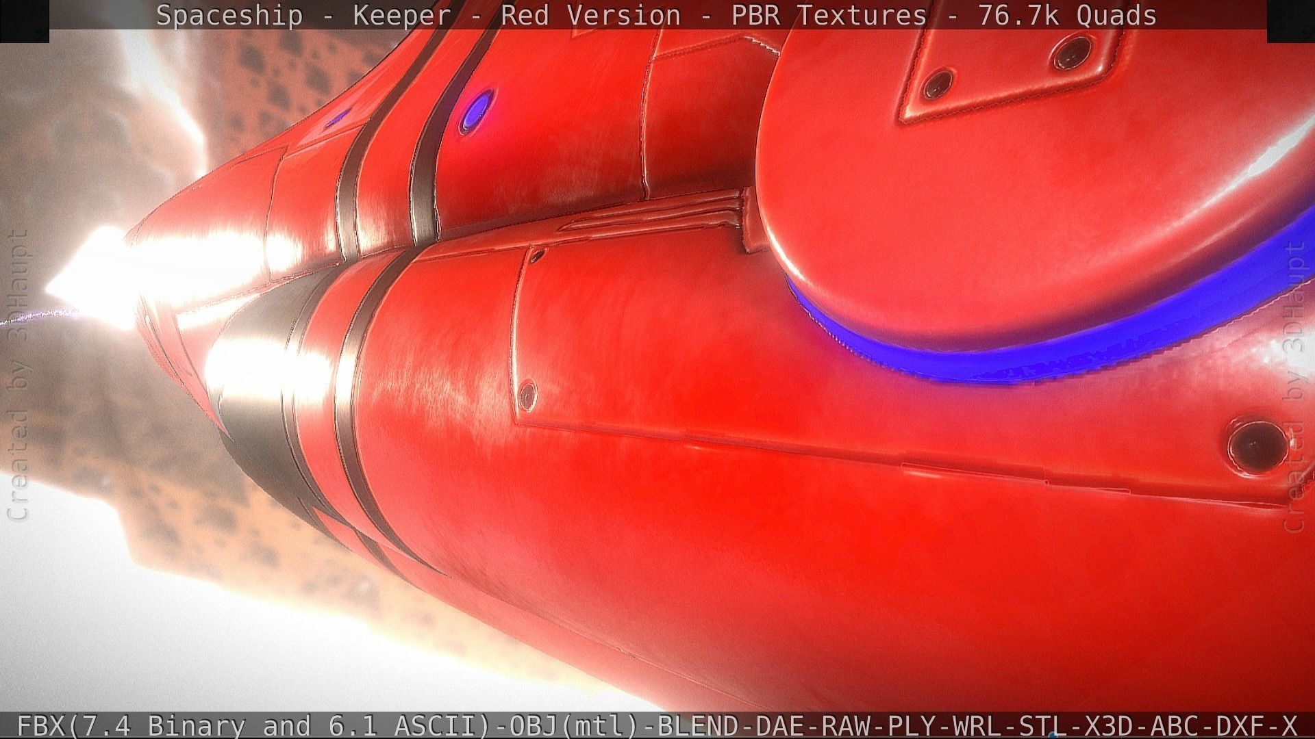 Spaceship - Keeper - Red Version 3D model_96