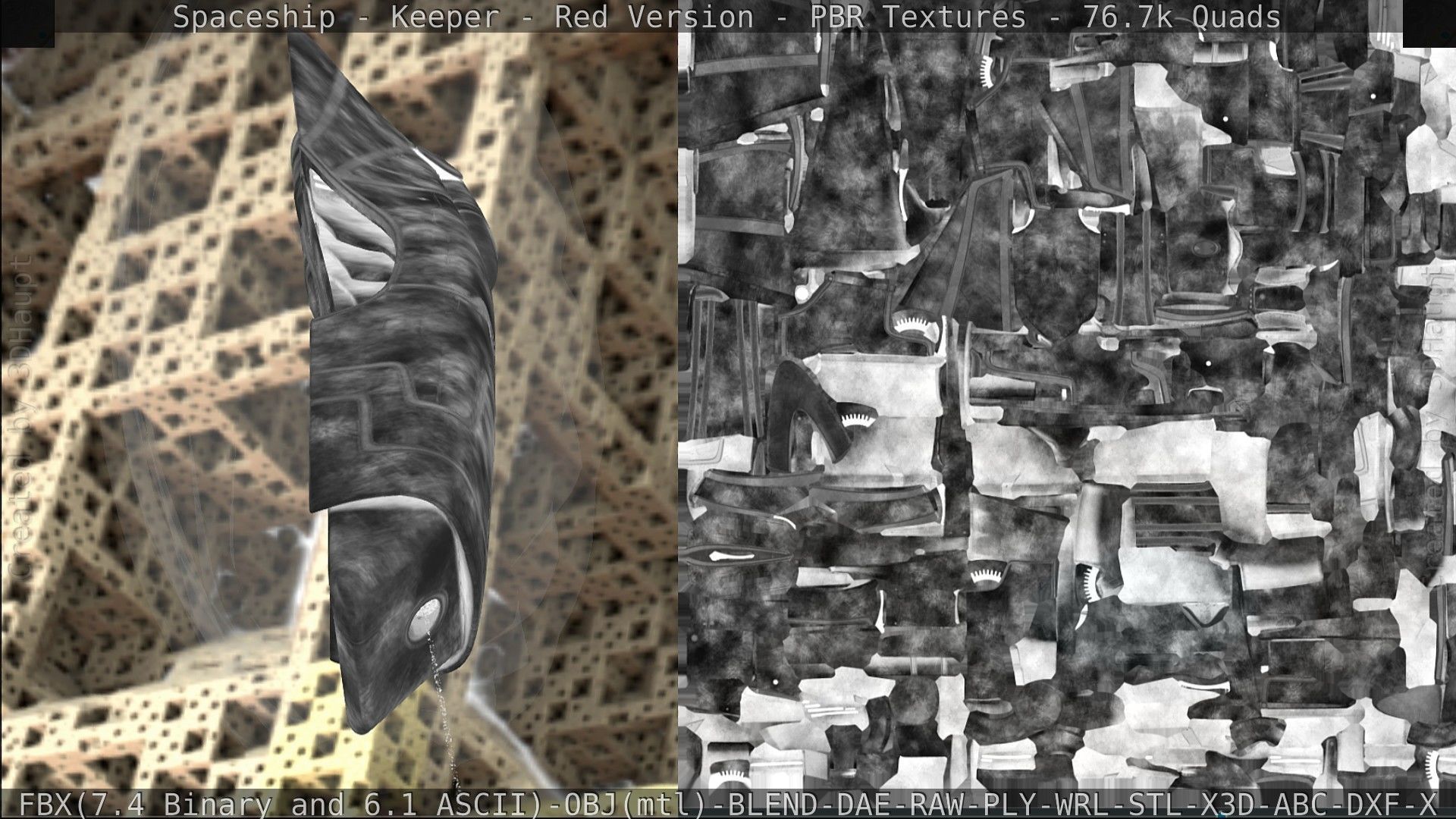 Spaceship - Keeper - Red Version 3D model_230