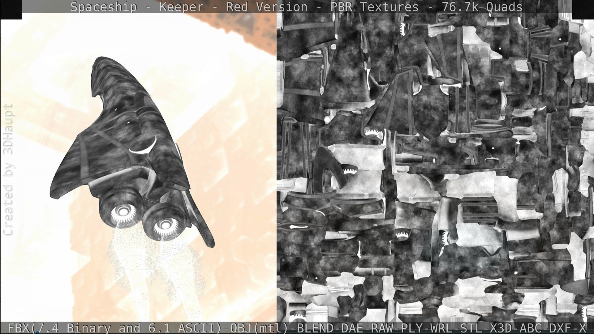 Spaceship - Keeper - Red Version 3D model_240