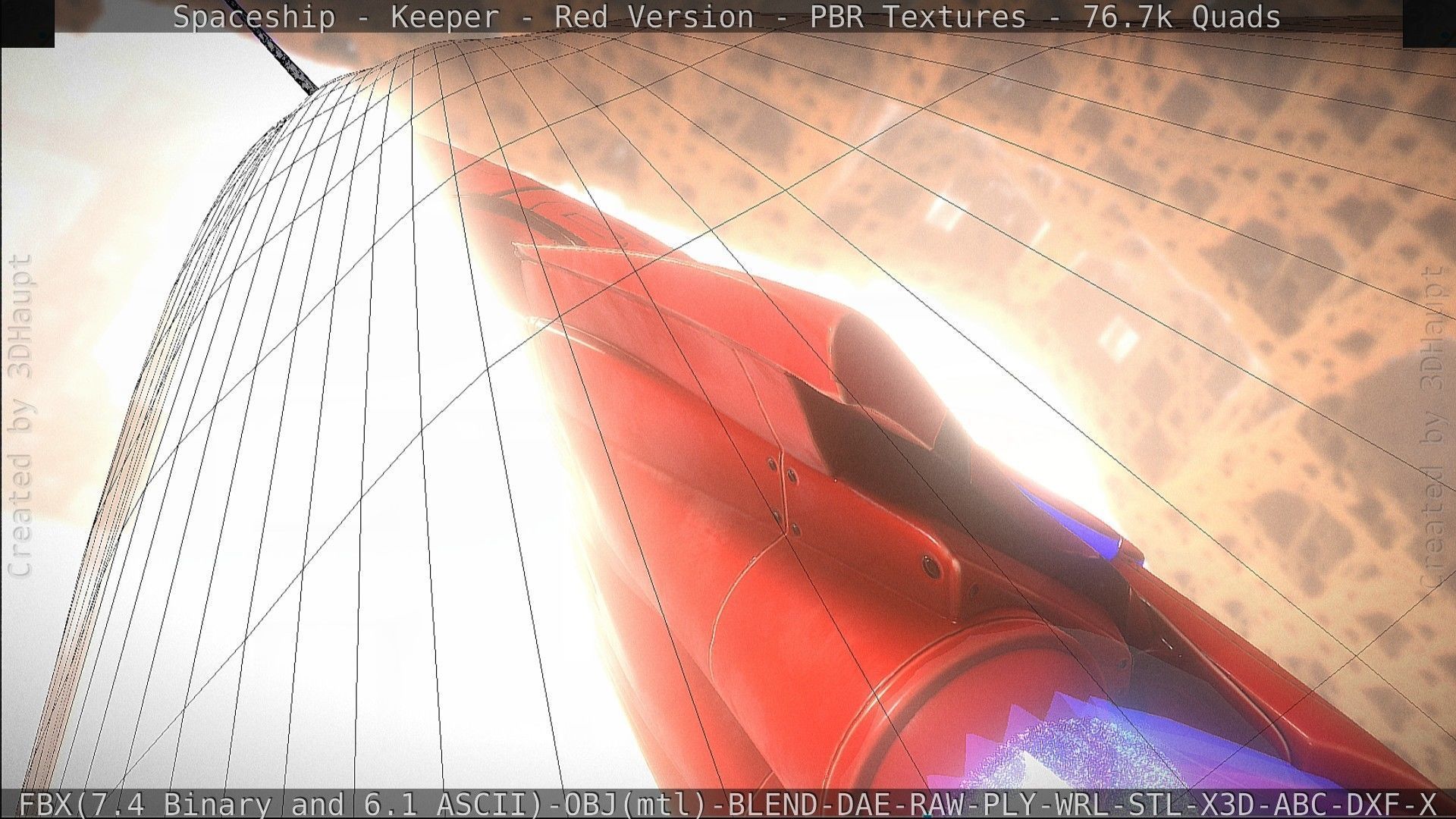 Spaceship - Keeper - Red Version 3D model_130