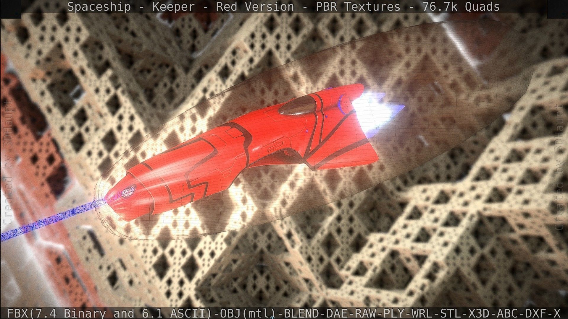 Spaceship - Keeper - Red Version 3D model_126