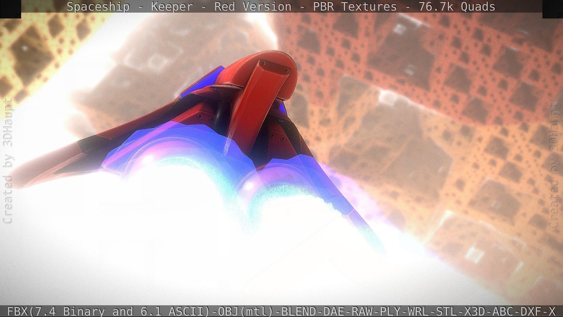 Spaceship - Keeper - Red Version 3D model_59