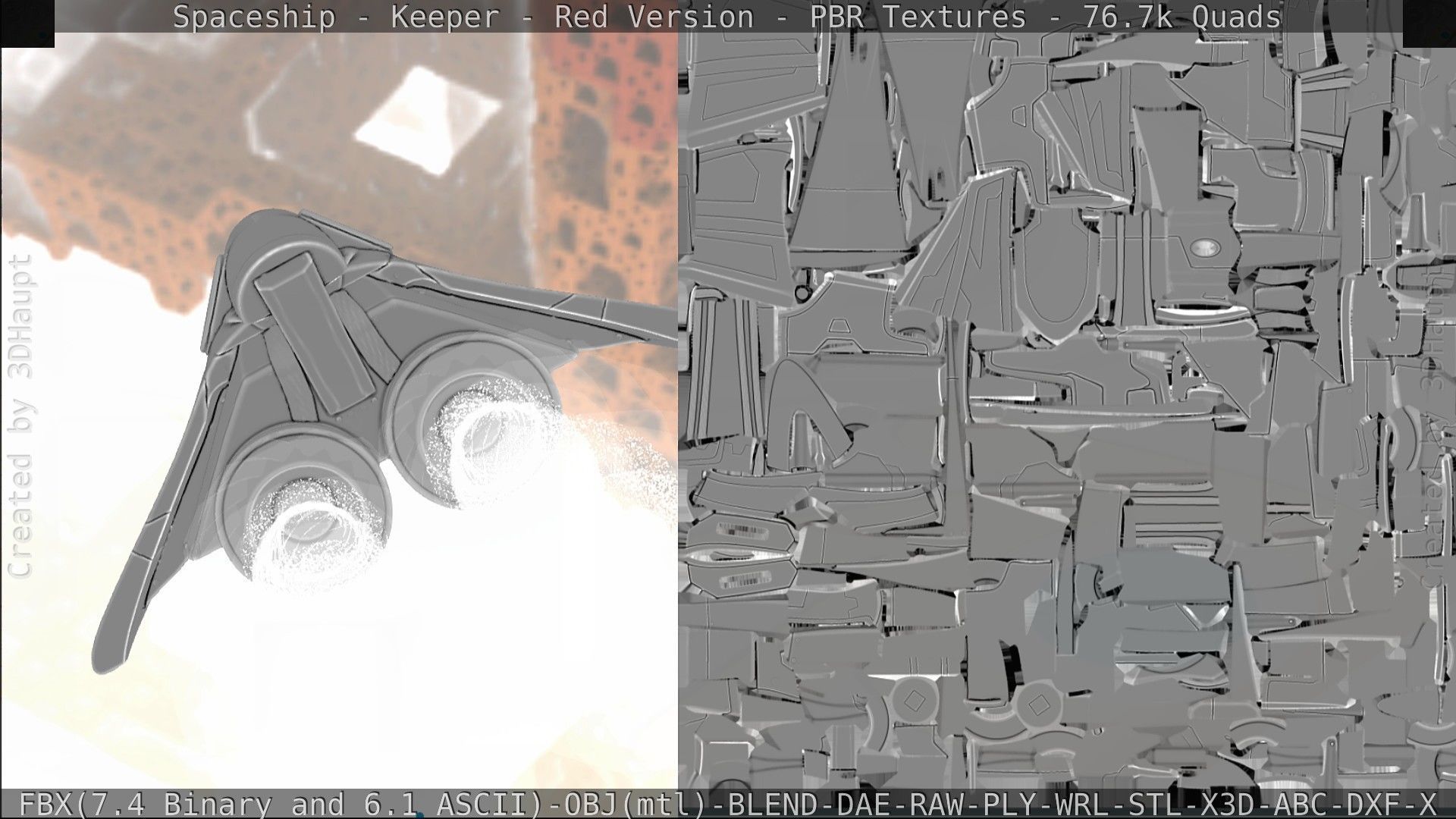 Spaceship - Keeper - Red Version 3D model_220