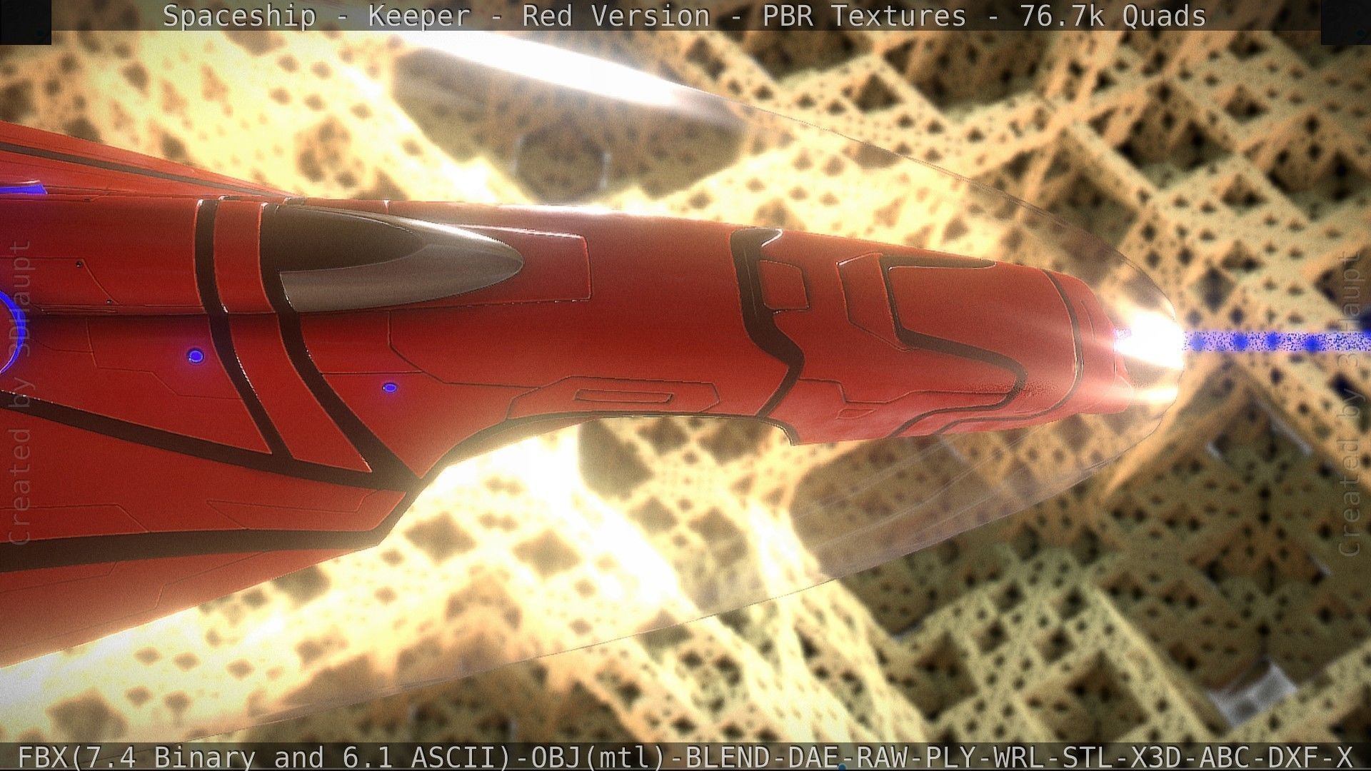 Spaceship - Keeper - Red Version 3D model_74