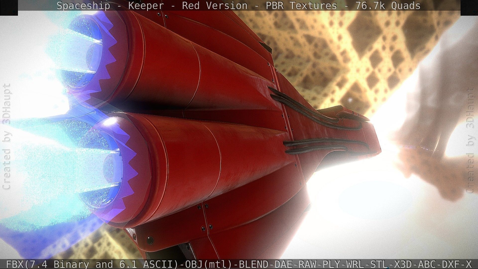 Spaceship - Keeper - Red Version 3D model_79