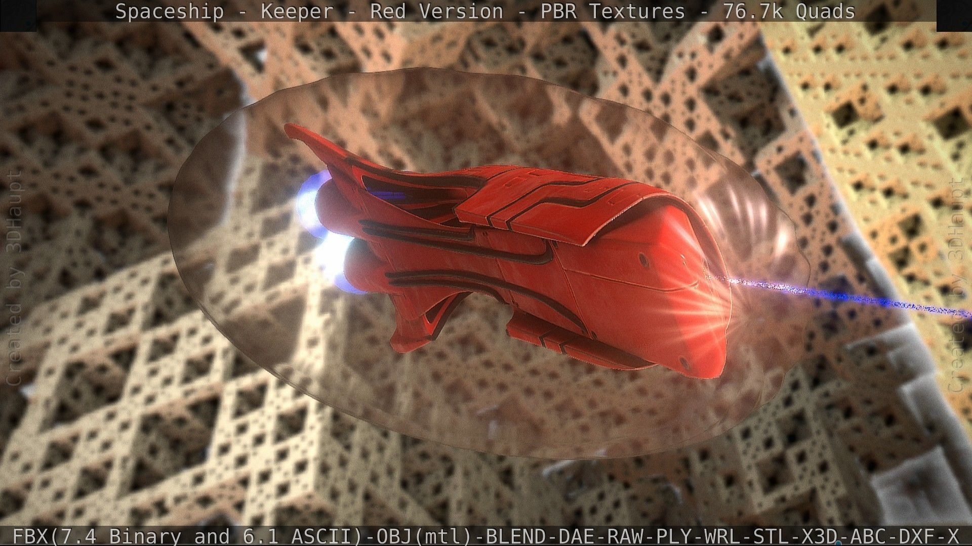 Spaceship - Keeper - Red Version 3D model_109