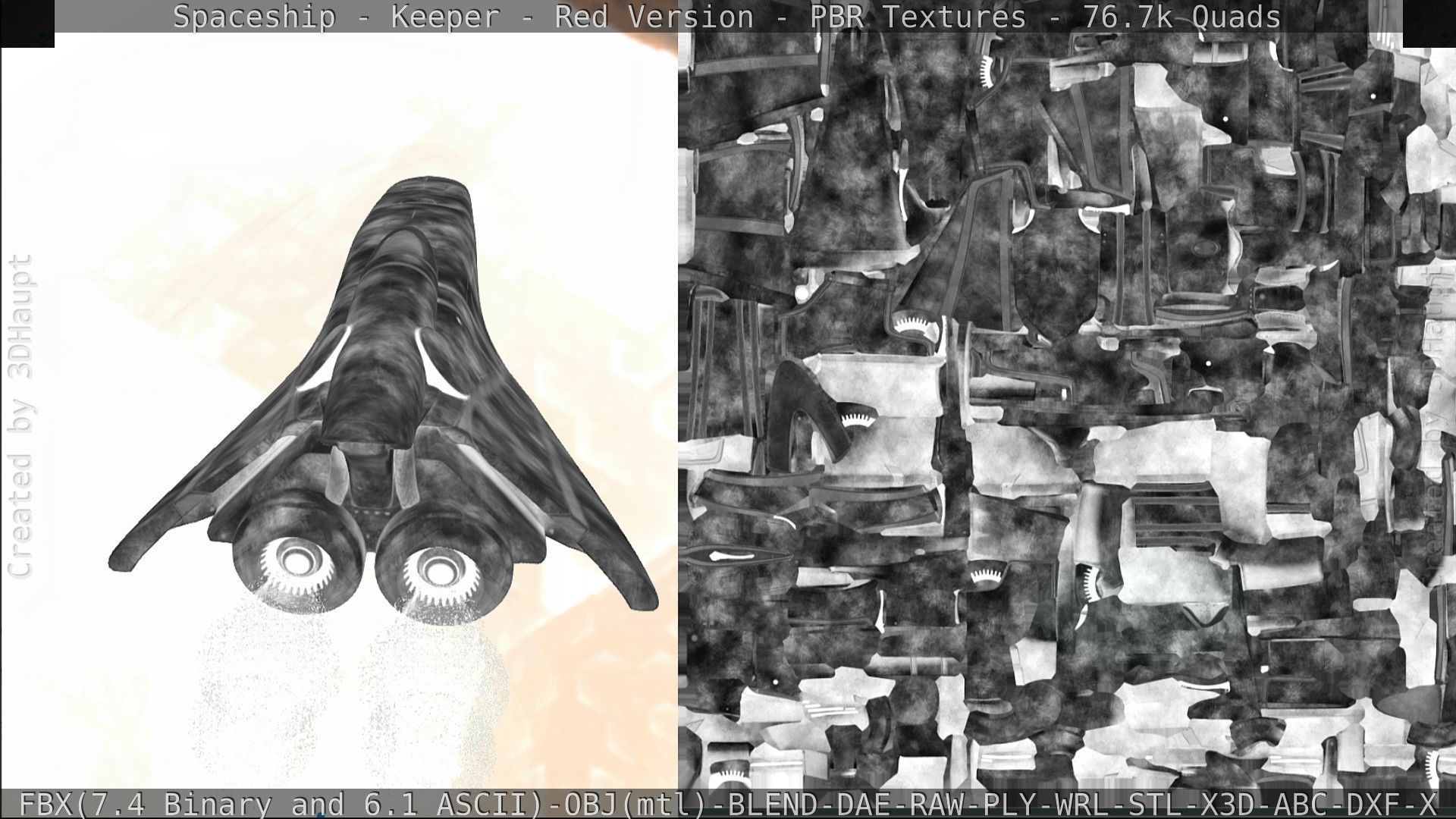 Spaceship - Keeper - Red Version 3D model_244