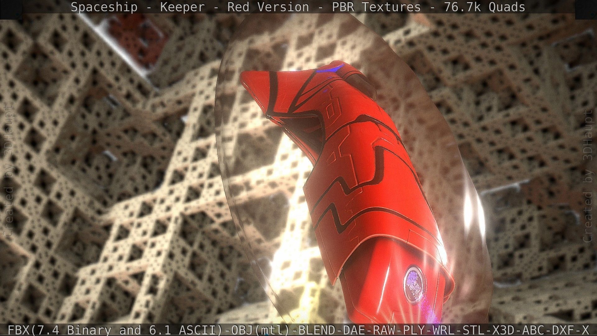 Spaceship - Keeper - Red Version 3D model_42