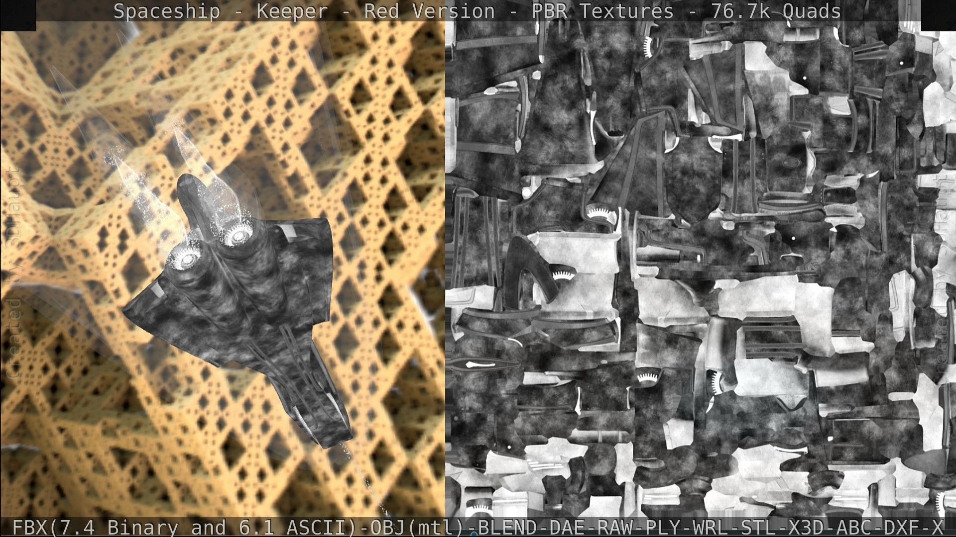 Spaceship - Keeper - Red Version 3D model_251