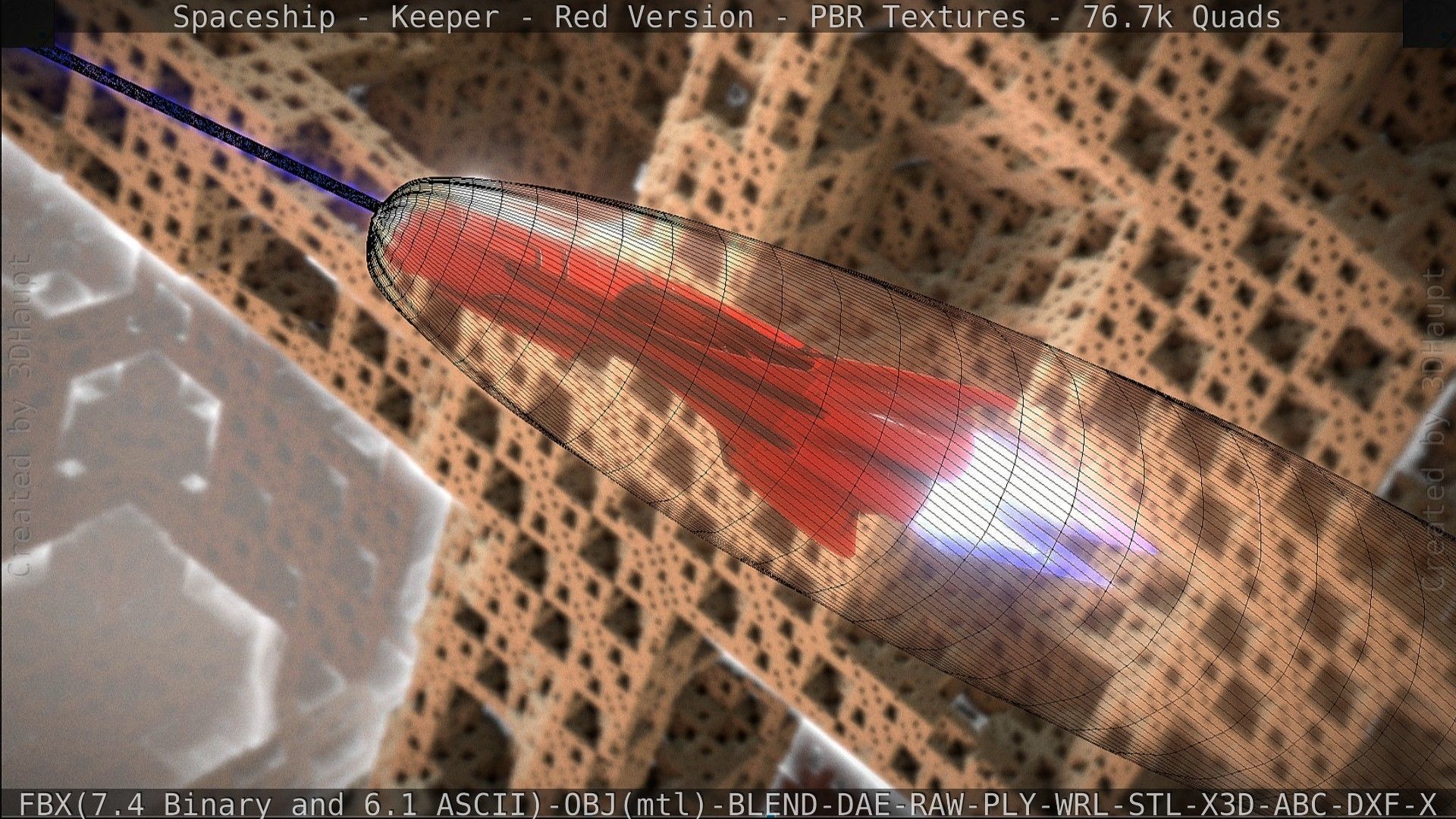 Spaceship - Keeper - Red Version 3D model_153