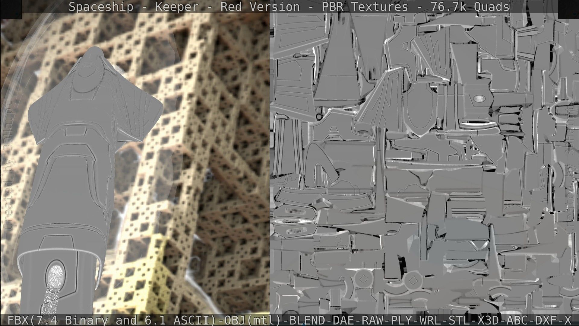 Spaceship - Keeper - Red Version 3D model_226