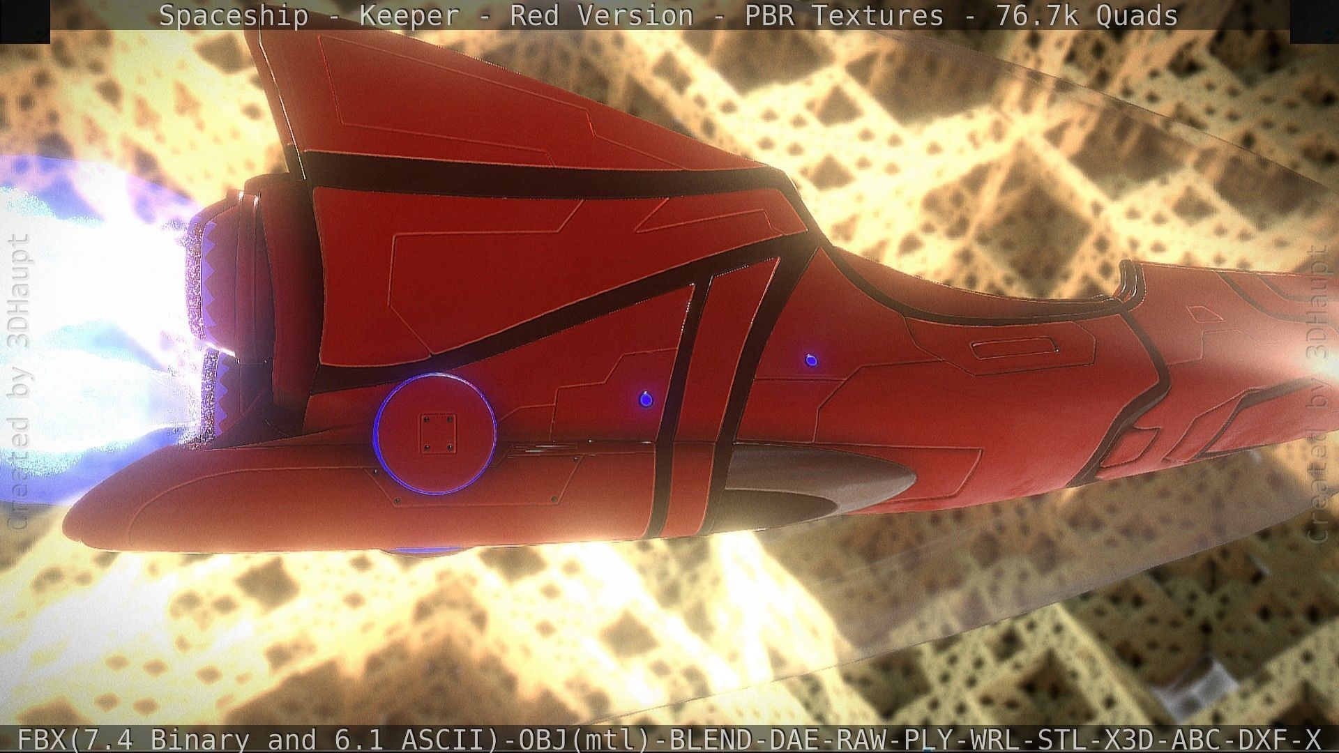 Spaceship - Keeper - Red Version 3D model_75