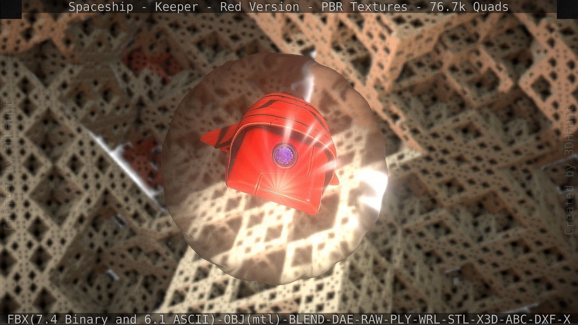 Spaceship - Keeper - Red Version 3D model_111