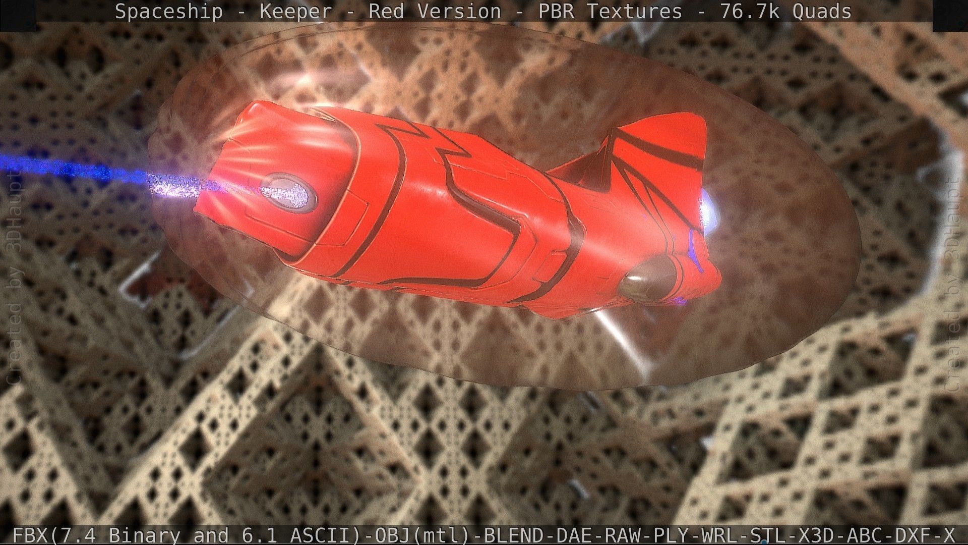 Spaceship - Keeper - Red Version 3D model_23